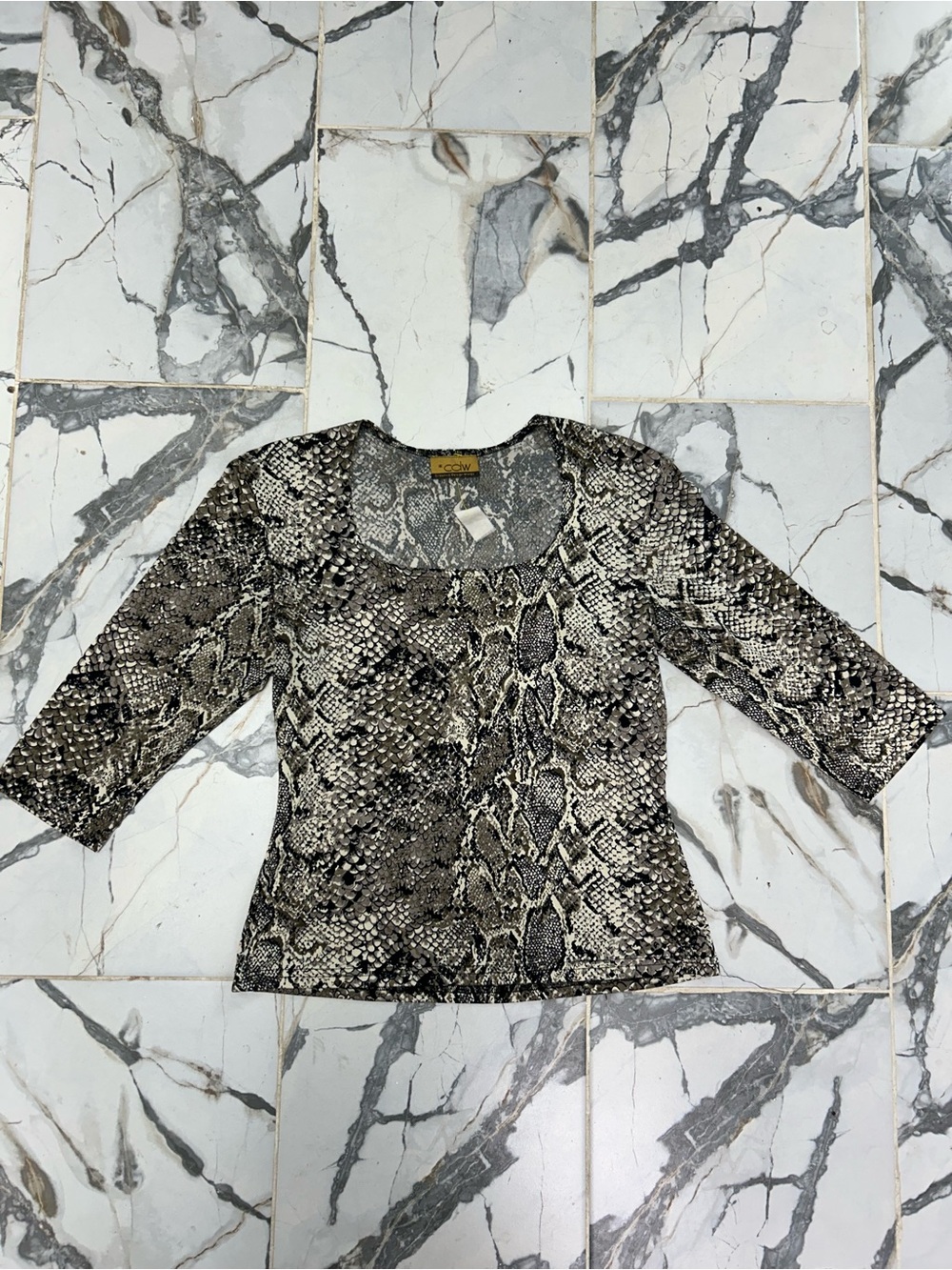 Women’s Vintage Y2K  Snake-Print Scoop Neck Blouse